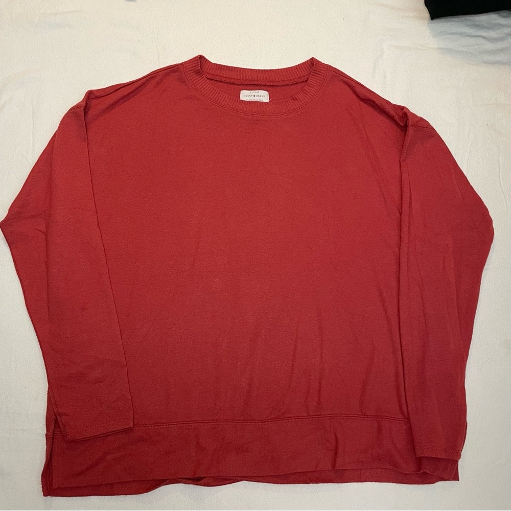 Lucky Brand Orange Light Weight Sweater Size Large